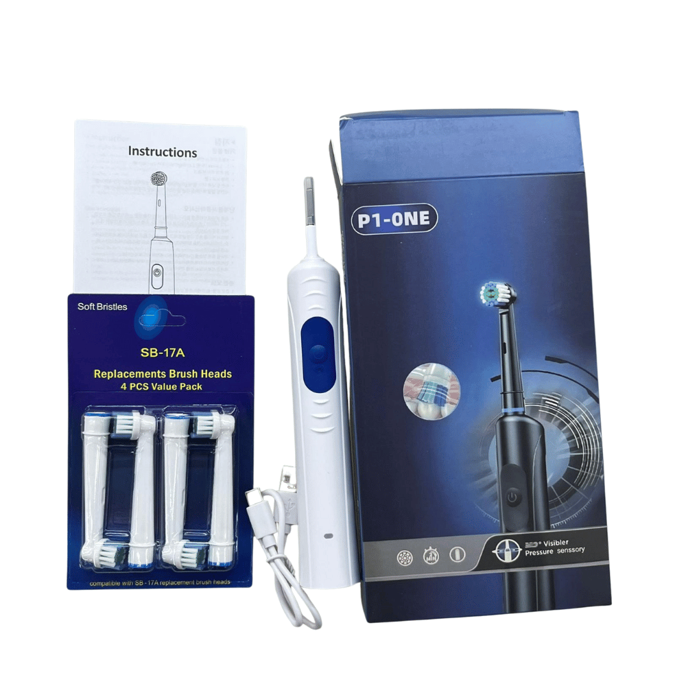 Cepillo de Dientes Eléctrico con 4 Cabezales de Recambio