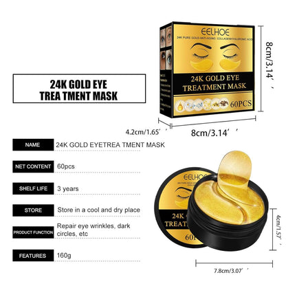 EELHOE Parches de Oro 24K para Ojos