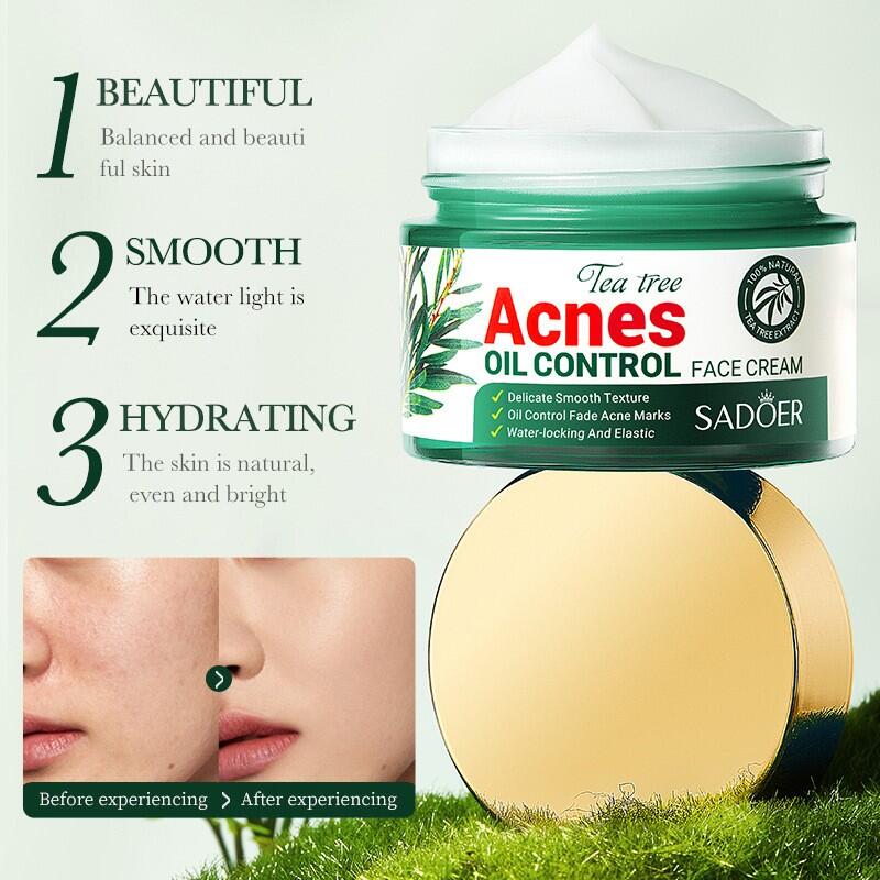 Crema Facial Control del Acné con Aceite de Árbol de Té 50ml SADOER