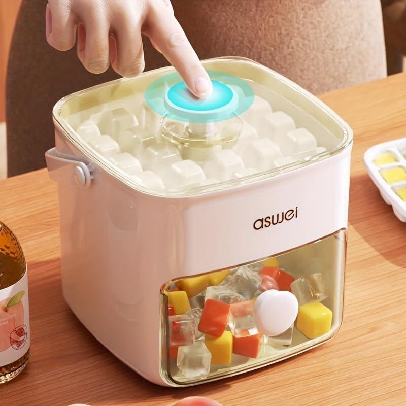 Máquina para Hacer Cubitos de Hielo 2 en 1 con Bandeja y Tapa