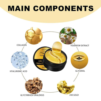 EELHOE Parches de Oro 24K para Ojos